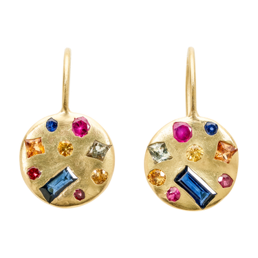 Extra Large Harlequin Celeste Hook Earrings - 11701